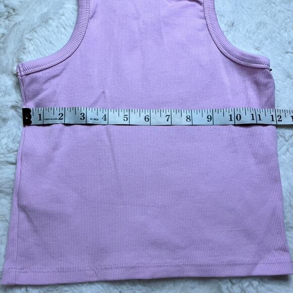 Zara Pink Rhinestone Ribbed Tank Top - Picture 3 of 4